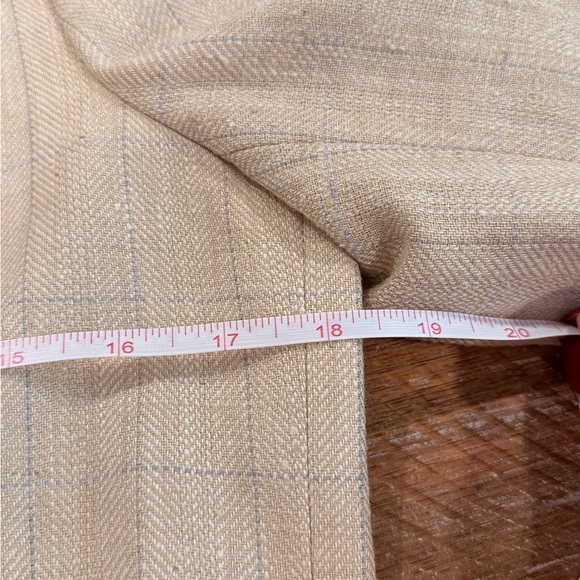 Ralph Lauren Light Tan Suit with light blue pattern - Picture 6 of 8